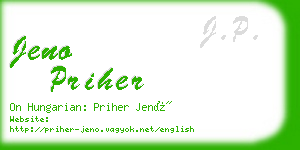 jeno priher business card